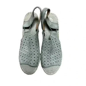 Clarks Artisan‎ Leather Petrina Gail Espadrille Wedge Sandal Sage Color